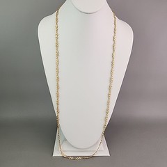 Vintage Vendome Chain Necklace Gold Tone Spirals Figure Eight 35″