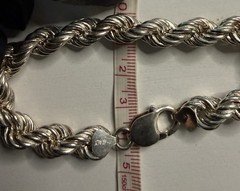 Vintage 925 Sterling Silver Twisted 9mm Thick Rope Chain 7.5” Bracelet – 20.97g