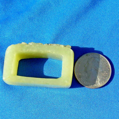 Original Art Deco Antique Old Green Gray Color JADE Sword Slide Guard Fitting