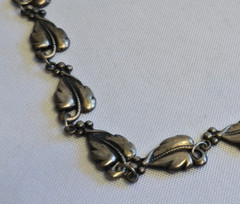 Vtg Sterling Silver Danecraft Floral Necklace 20.25g Fine Jewelry 15.5″ Chain
