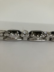 JULIANA Large Smoky Oval Glass Clear & Gray Rhinestones 5 Link Bracelet GORGEOUS