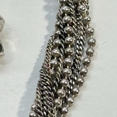 VTG Sterling Silver 925 Multi Chain Choker Necklace Torsade 15.5″ 39.1g