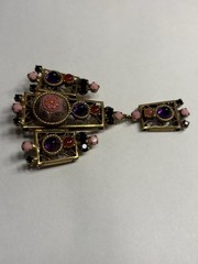 Rare Juliana D & E Moroccan Matrix Brooch & Earrings Set Book Piece