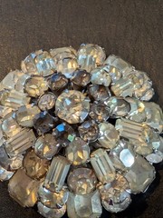 Vintage Large Eisenberg 7 tier Crystal / Glass Brooch