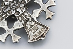 Maltese Heraldic Cross Necklace With Sparkling Pink Stone, 34gr Greek Cross