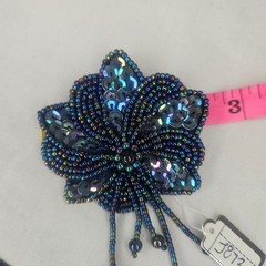 Vintage Avon 1988 Blossom Brooch Iridescent Beaded Floral Pin EUC Peacock