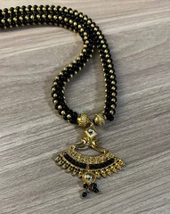 Vintage Black Gold Beaded Necklace Boho Ethnic Pendant Fashion Jewelry Gift