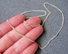 Unused vintage 70’s silvertone metal chain collar necklace #x4