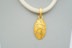 Vintage Necklace Gold Tone Rhinestone 15.5″