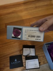 Lanvin Purple Floral Brooch NIB