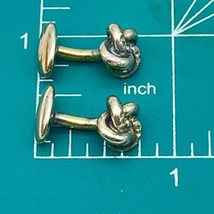 Vintage Love Knot Cufflinks Gold Plated Classic Set .75″