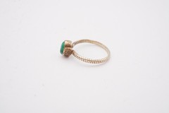 Vintage Sterling Silver 925 Malachite Ring Size 4.25