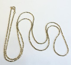 Vintage 1960s New Old Stock Yellow Gold Plate Long Pendant Chain Necklace 30”1mm