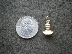 Abraham Lincoln Bust Vintage Solid Goldtone Bracelet Charm Pendant 3.1g