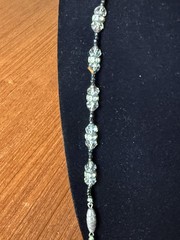 Antique 1920s Era Art Deco Flapper Necklace Black Glass Beads Hand Strung 24”