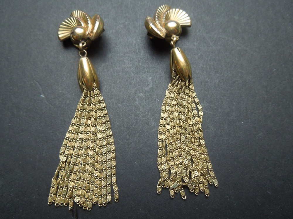 N310 ART DECO/VTG EARRINGS AMERIKANER A +D SEE DESCRIP