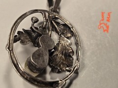 Antique Victorian Sterling Silver Pendant “An Acorn In Oak Leaves” – 35mm x 26mm