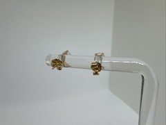 Rare 14K Yellow Gold White Spinel Stud Earrings, 0.5 TCW
