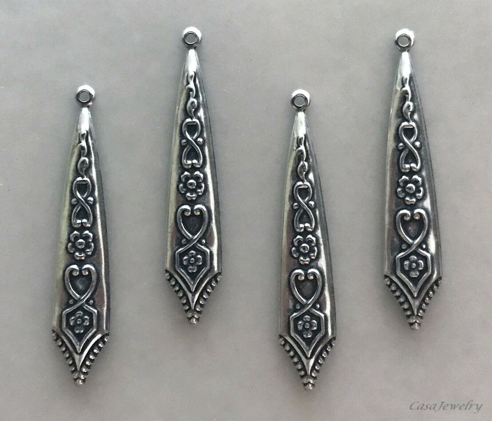 #3459 ANTIQUED STERLING SILVER PLATED CELTIC TEARDROP ER W/HANG RING – 6 Pc Lot