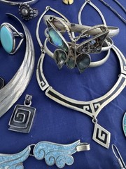 Vintage Jewelry Lot Mexico Alpaca Boho Ethnic Tribal Runway 30 Pc Bracelet Nlace