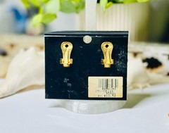 Vintage Bijoux Terner Gold Frame Victorian Picture Clip Earrings w/Original Card