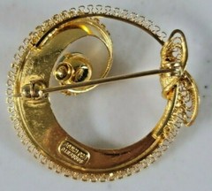 Vintage Sorrento 1/20 12K Gold Filled Natural Jade Gemstone Filigree Brooch Pin
