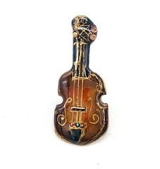 Violin – Japanese cloisonné enamel Pin Badge Brooch Made-to-order NEW