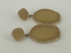 Sugarfix Baublebar Dakota Druzy Vintage Freeform Drop Dangle Earrings Gold Tone