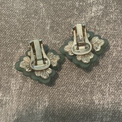 Vintage Swoboda Jade Pearl clip on earrings
