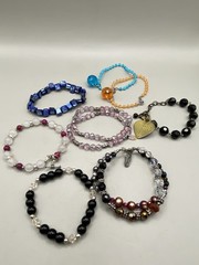 Vintage Lot Of Retro Bracelets Multicolor Bangles Mcm Mod 70s Cookie Lee