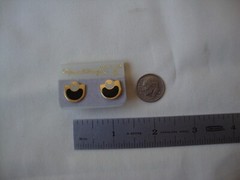 VINTAGE SAMUEL HUANG SIGNED CLOISONNE RETRO MOD BLACK GRAY ENAMEL EARRINGS