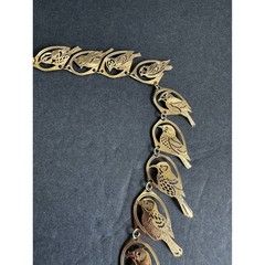 Wild Bryde Field Guide Song Bird Watcher Necklace Gold Tone Rare Vintage 25″