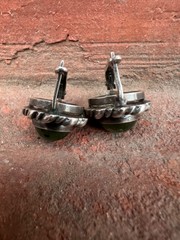 Vintage soviet earrings with Export stamp silver 925 with Nephritis USSR