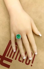 Vintage Style Art Deco 5.30 Ct Natural Green Emerald Wedding Ring 925 Silver
