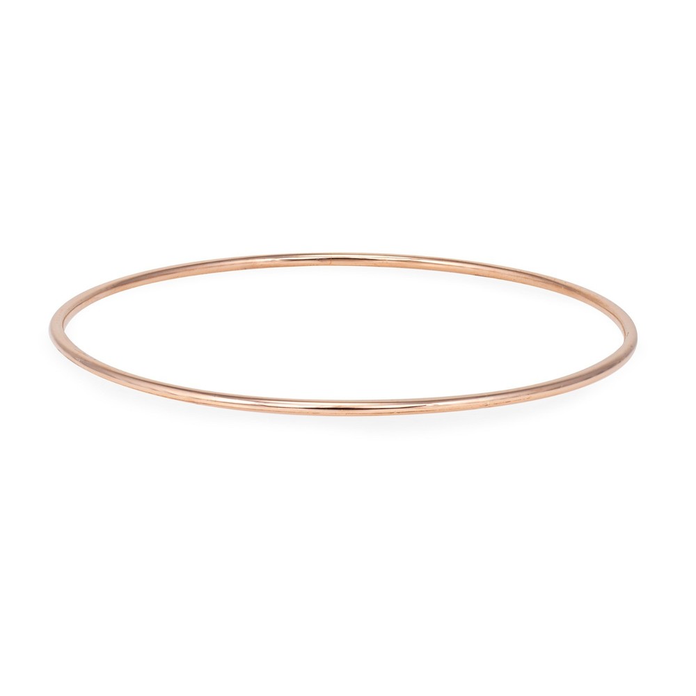 Vintage Portuguese 2mm Bangle Bracelet 19k Rose Gold 8″ Estate Fine Jewelry