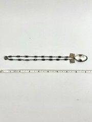 VTG Nouveau Deco MOP & Silver Filigree Pendant & Filigree Chain Necklace 15.25”