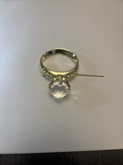 AJC Vintage Faux Diamond Rhinestone Ring Brooch