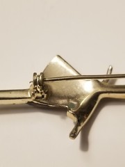 Vintage Top Hat And Cane Bar Pin Rhinestones And Enamel