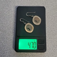VTG 925 Southwest Moon Tree Cutout Earrings 1.25in Sterling Silver 4.7g Patina