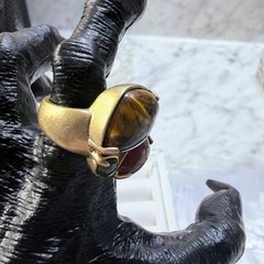Vintage Lia Sophia Spiceberry Cocktail Ring Size 9 Tiger’s Eye Agate Multi Stone