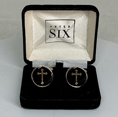 Excellent MENS Christian Cross Cufflinks -Vintage with Original Box