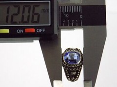 Vintage Sterling Silver Oval Cut Sapphire Ring 925 Size 6 Weighs 5.7g Dot Trim