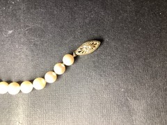 Vintage 1950s 14K Gold cultured Japanese Akoya Pearl Necklace, 50cmHand knotted