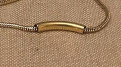 Vintage Sliding Bar Pendant Gold Tone Chain Necklace Mid Century Modern 17.25 in