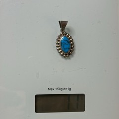 Vintage Taxco TD-29 Sterling Silver 1.75 Pendant Dyed Howlite Mexico Bubble Rope