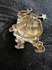 Scarce Vintage Signed B.A BALLOU 925 Sterling 14K Gold Santa Claus Pin Brooch