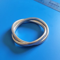 Expandable OMEGA SNAKE Stretch Double Bangle Bracelet Sterling Silver Signed