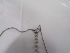 Vtg Cookie Lee bead chain with breast cancer / Love pendant necklace 747-9