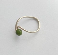 Vintage Ring natural nephritis stone Cupronickel Beautiful Women Jewelry siz 8.5
