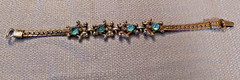 Bracelet Light Blue Jewels Silver Clasp Costume Fashion Vintage